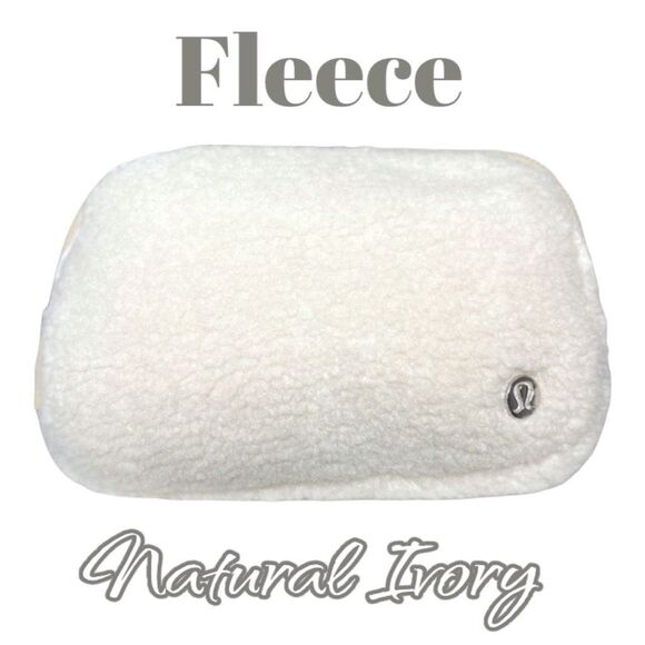 Lululemon Everywhere Belt Bag Fleece 1L NWT Natural Ivory Silver Hardware NEW - Picture 2 of 12